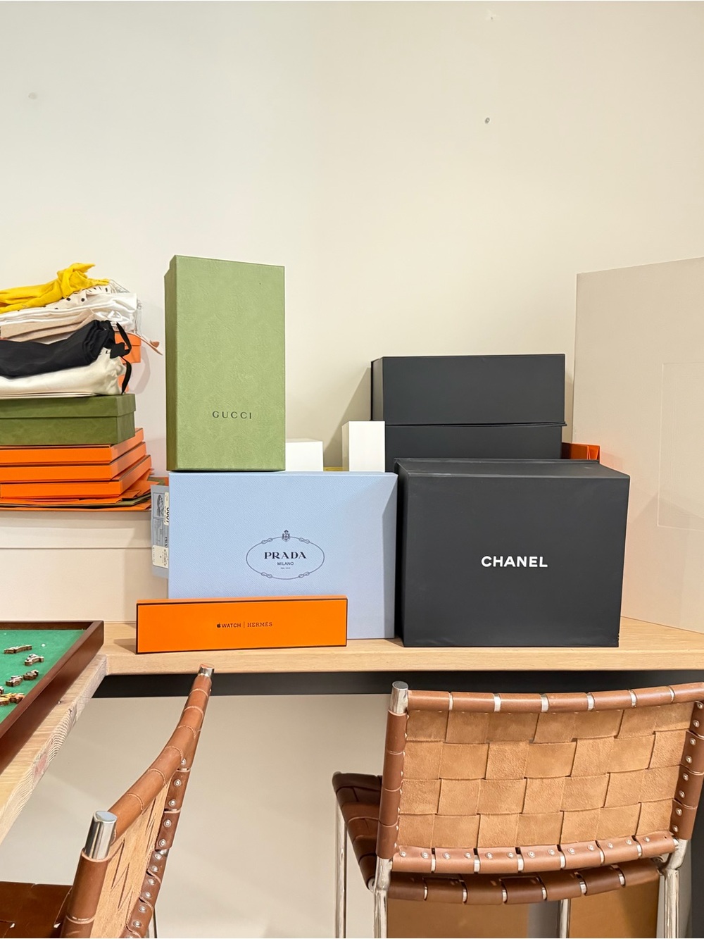 CHANEL Black Logo Gift Box with White Lettering